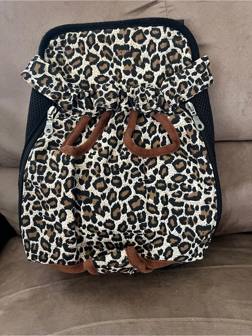 Amazon Leopard Print Soft Pet Carrier Bag in Brown and Black